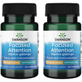 Swanson Enfoque concentrado con Alpinia Galanga, cápsulas, apoyo mental natural sin cafeína