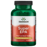 Swanson EFA Super EPA 100 cápsulas gel suave, vista frontal de la botella para uso diario.