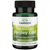 Swanson extracto de hoja de perejil en frasco, apoyo para la salud digestiva diaria.