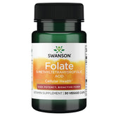 Swanson Folato 800 mcg, cápsulas vegetales, apoyo a la salud celular y producción de glóbulos rojos.