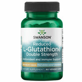Swanson Glutatión 200 mg en cápsulas, botella visible, apoyo antioxidante diario.