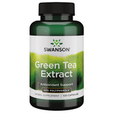 Swanson Extracto de té verde estandarizado en botella, apoyo antioxidante diario.