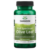 Swanson hoja de olivo 400 mg frasco frontal, apoyo a defensas naturales