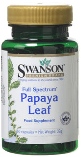Swanson Hoja de Papaya cápsulas en frasco para apoyo digestivo suave