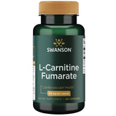 Swanson l-carnitina fumarato 415 mg cápsulas en botella para soporte metabólico.
