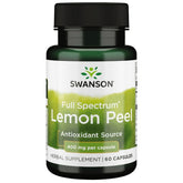 Swanson Limon Peel, frasco de cápsulas para apoyo antioxidante diario.