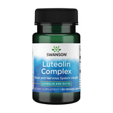 Swanson Luteolin Complex: botella con cápsulas, posible apoyo a la concentración y claridad mental.