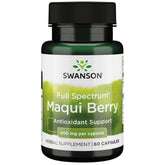 Swanson Maqui Cápsulas frasco frente, dosis diaria conveniente para apoyar un estilo de vida saludable