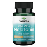 Swanson Melatonina frasco frontal, apoyo al descanso nocturno.