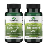 Swanson Menta Verde Hoja en botella, apoyo digestivo suave para uso diario.
