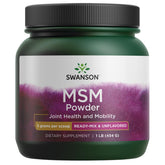 Swanson MSM Polvo 454 g empaque visible para apoyo a articulaciones