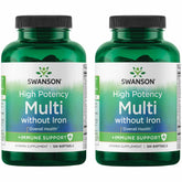 Swanson multivitamínico diario sin hierro en botella de 120 softgels para uso diario