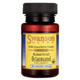 Swanson Octacosanol 20 mg, frente del frasco, posible apoyo para la salud cardiovascular.