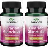 Swanson Ovarian Glandular botella con dosificador para dosis diaria posible