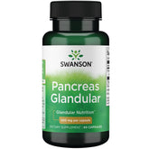 Swanson Pancreas Crudo, cápsulas de 500 mg fáciles de tragar para uso diario.