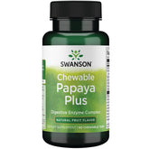 Swanson Papaya Plus: etiqueta del envase, apoyo digestivo suave tras la cena.