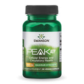 Swanson Peak ATP en botella con cápsulas vegetales para entrenamiento.