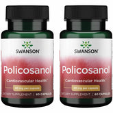 Swanson Policosanol frasco frontal, muestra la etiqueta y posible apoyo a la salud cardiovascular.