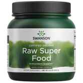 Swanson polvo de alimento orgánico crudo en bote, apoyo antioxidante para energía diaria.