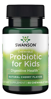 Swanson Probiótico para Niños Cereza: pastilla masticable con sabor a cereza para apoyo digestivo