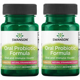 Swanson Probítico Oral BLIS K12, sabor fresa, tableta masticable para la salud bucal.