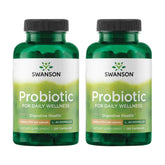 Swanson Probiótico, botella, apoyo a la salud digestiva y bienestar diario.