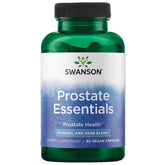 Swanson Prostate Essentials en botella: soporte para la salud prostática y bienestar diario.