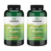 Swanson Psyllium Husk cápsulas 610 mg, botella frontal para uso diario de fibra.
