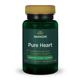 Swanson Pure Heart, cápsulas vegetales, apoyo a la salud cardiovascular.