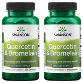 Cápsulas Swanson Quercetina-Bromelina para apoyo respiratorio diario