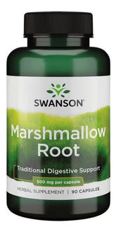 Swanson Raíz de Malvavisco, cápsulas de 500 mg, apoyo potencial a la salud digestiva.