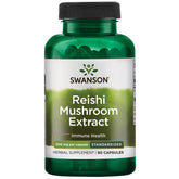 Swanson extracto de reishi 500 mg, 90 cápsulas, botella en primer plano para bienestar diario.