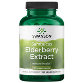 Swanson envase de cápsulas vegetales con extracto de saúco y posible beneficio antioxidante