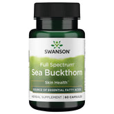 Cápsulas de Swanson Sea Buckthorn en frasco, apoyo a la piel saludable y bienestar diario