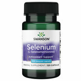 Swanson Selenio 200 mcg cápsulas en botella, posible apoyo antioxidante diario