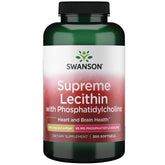 Swanson Supreme Lecitina, botella de cápsulas blandas, posible apoyo a la salud cognitiva