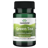 Swanson té verde 500 mg, botella, apoyo a la energía diaria y antioxidantes naturales.