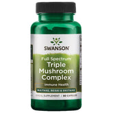 Swanson Triple Hongos, vista frontal de la botella, posible apoyo inmunológico natural.