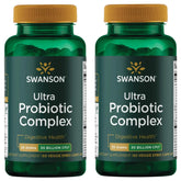 Swanson Ultra Probiotico Complejo frente a la botella, capsulas vegetales para soporte digestivo diario