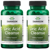 Swanson Uric Acid Cleanse: botella mostrando el envase de 60 cápsulas vegetales