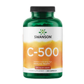 Swanson Vitamina C 500, botella de cápsulas para defensa diaria.