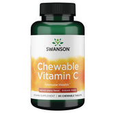 Swanson Vitamina C sin azúcar, cereza masticable, disolución rápida.