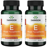 Swanson Vitamina E, mezcla de tocoferoles en botella para apoyo antioxidante diario.