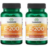 Swanson Vitamina E Natural 200 UI en bote, cápsulas para apoyo antioxidante diario
