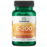 Swanson Vitamina E natural, botella de cápsulas: posible apoyo al bienestar diario