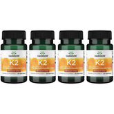 Swanson Vitamina K2 Menaquinona-7, bote vista frontal, apoyo potencial a la salud ósea y cardiovascular.