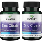 Swanson Zinc Citrate: botella cercana para apoyar visión e inmunidad.