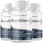 Cápsulas Neurosilence en botella Syvor para uso diario y bienestar general.