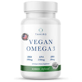 Capsulas veganas Tahiro Omega-3 en caja, favorecen la salud cerebral.