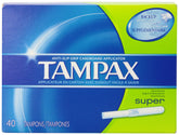 Tampax con aplicador de cartón antideslizante para inserción más suave.